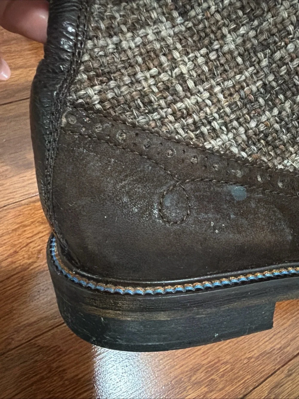 Johnston & Murphy J&M 1850 wingtip tweed boot shoes men’s size 9.5 leather